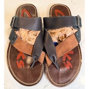 Clarks Men's Vintage Multi-Strap Leather Comfort Sandals SZ 45 / US 12